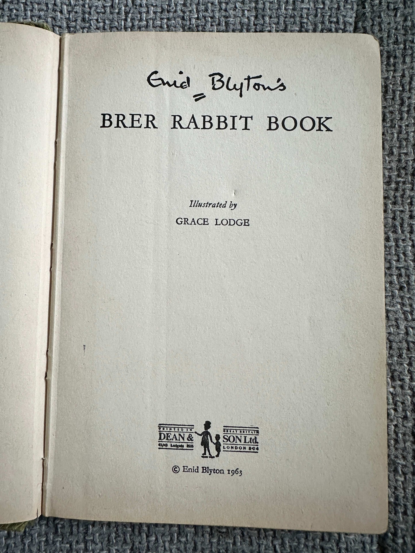 1963 Brer Rabbit Book - Enid Blyton (Grace Lodge Illust) Dean & Son Ltd