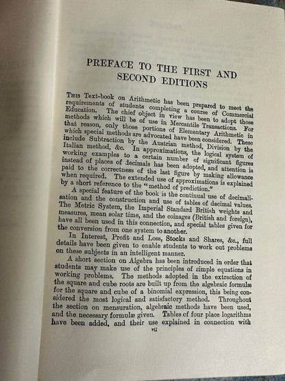 1937 Commercial Arithmetic - F.L. Grant & A.M. Hill(Longman Green & Co)