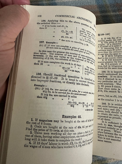 1937 Commercial Arithmetic - F.L. Grant & A.M. Hill(Longman Green & Co)