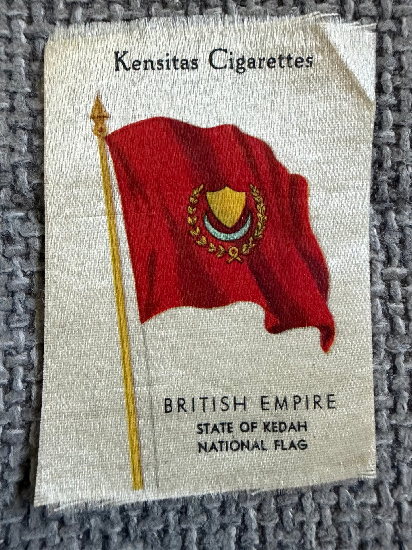 Kensitas Silk Flag — State of Kedah — British Empire — Vintage Cigarette Card