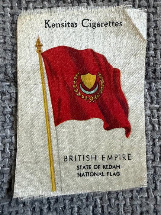 Kensitas Silk Flag — State of Kedah — British Empire — Vintage Cigarette Card
