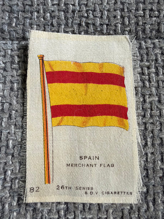 Vintage Silk Cigarette Card — Spain Merchant Flag | B.D.V. 26th Series No.82