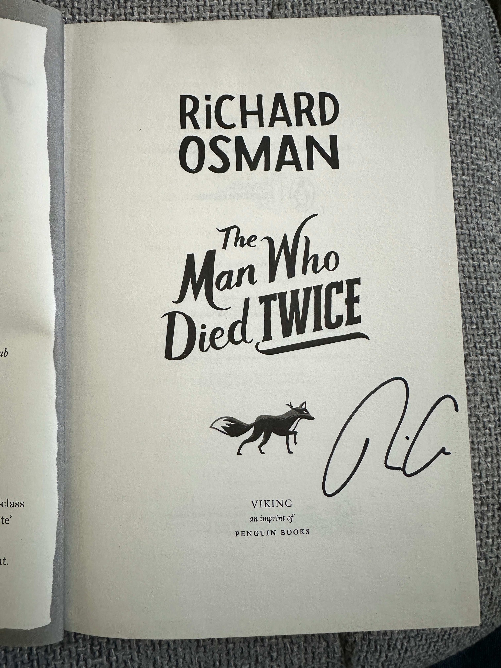 2021*SIGNED 1st* The Man Who Died Twice - Richard Osman (Penguin/Viking)