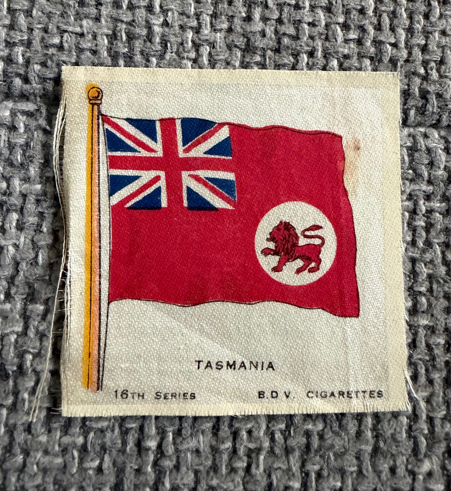 Vintage Silk Cigarette Card — Tasmania Flag | B.D.V. 16th Series