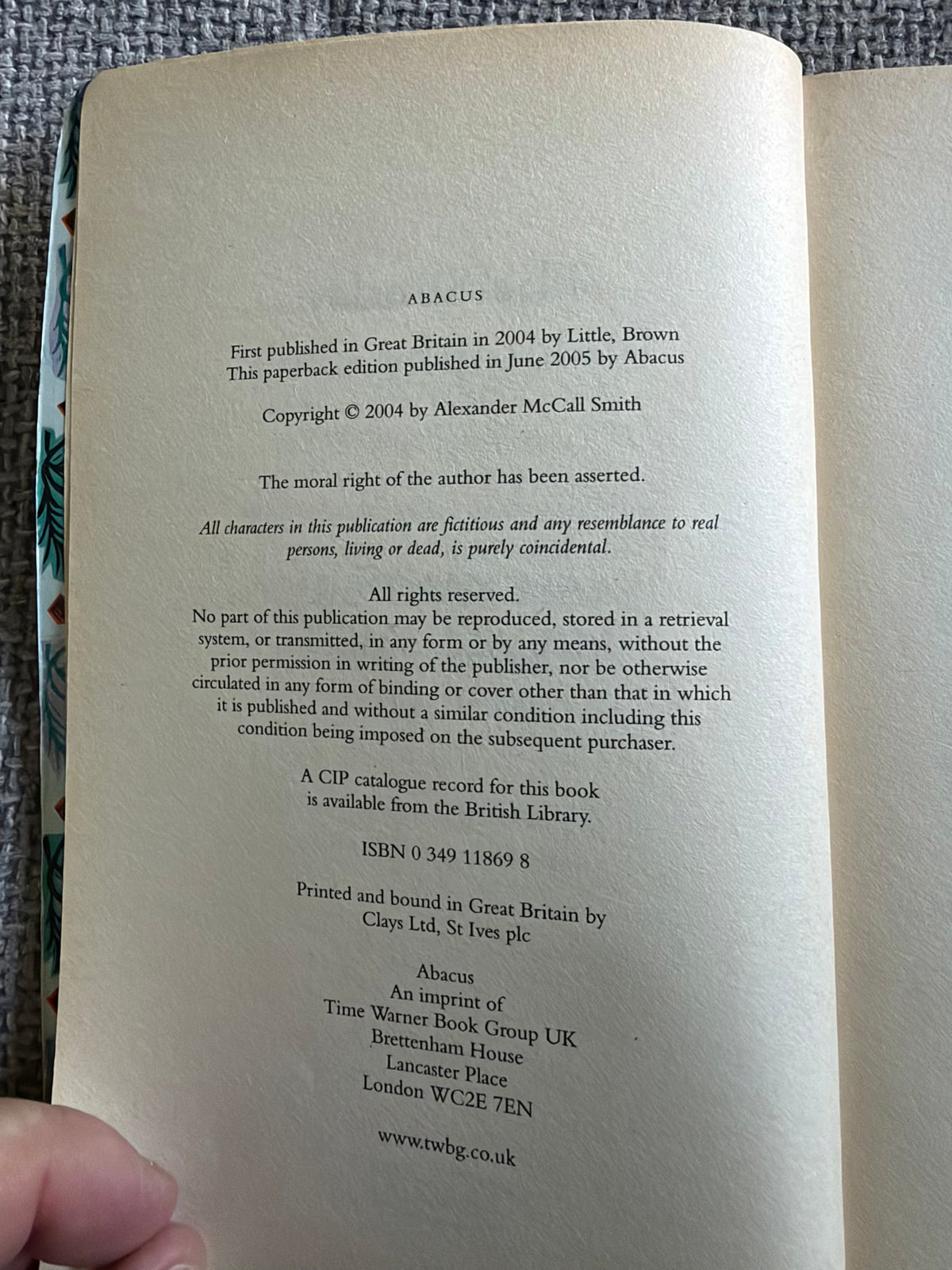 2005 The Sunday Philosophy Club - Alexander McCall Smith (Abacus)