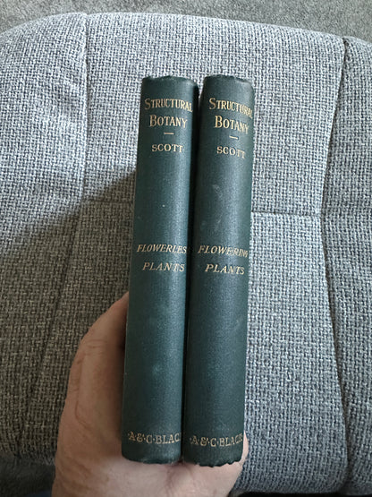 1909 & 1912 Structural Botany(Flowerless & Flowering Plants) Durkinfield Henry Scott(Adam & Charles Publisher)