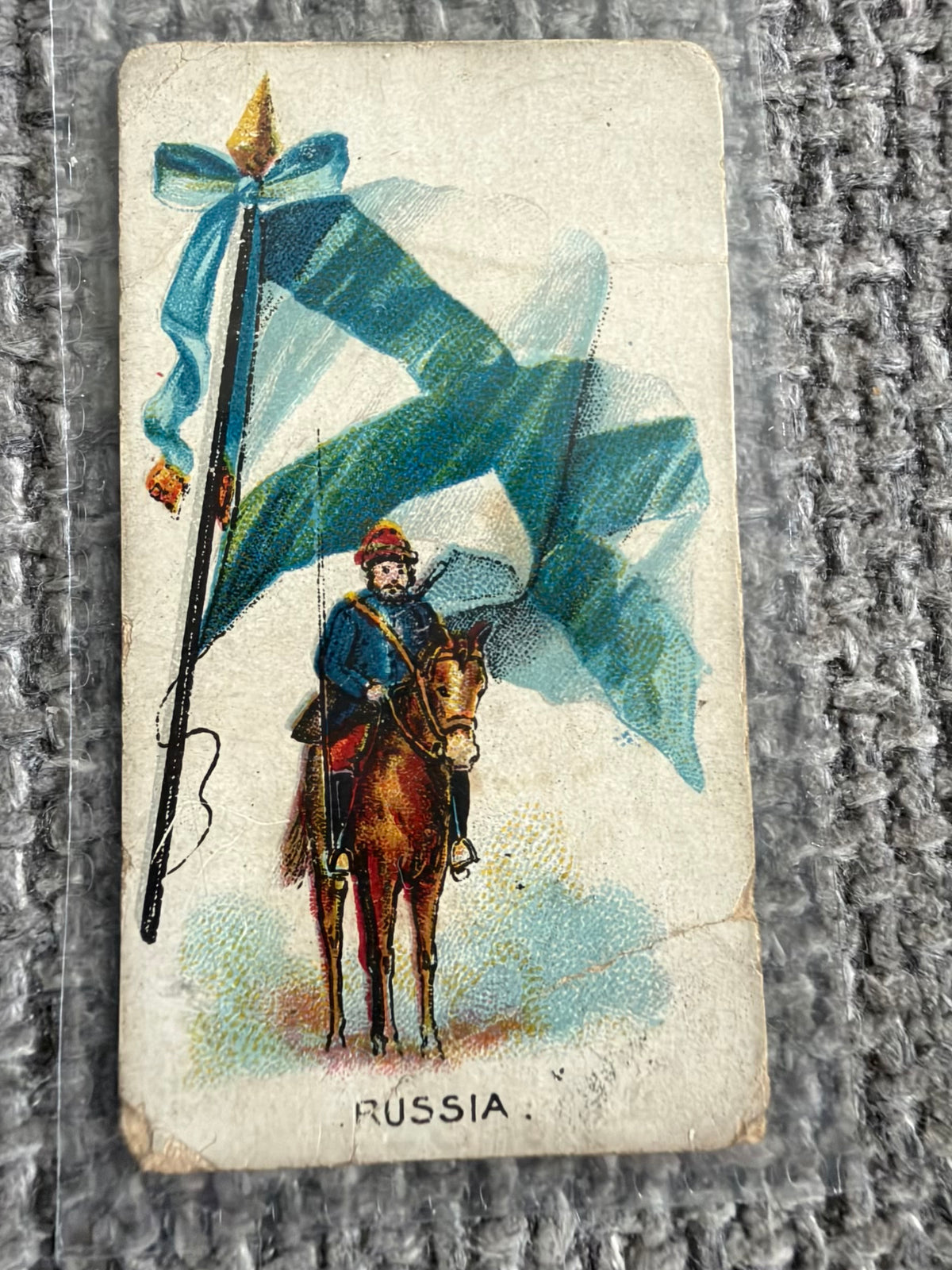 Pritchard & Burton — Russia — Nations Flag & Rider — Card + Original Advertising Reverse