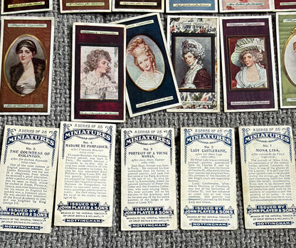 John Player & Sons — Miniatures — Complete Set of 25 — Famous Portrait Cards — 1920s