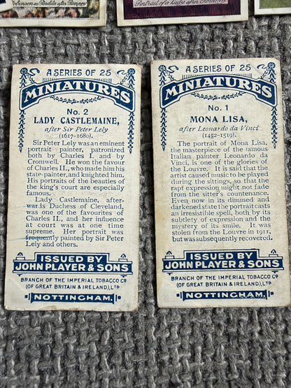 John Player & Sons — Miniatures — Complete Set of 25 — Famous Portrait Cards — 1920s