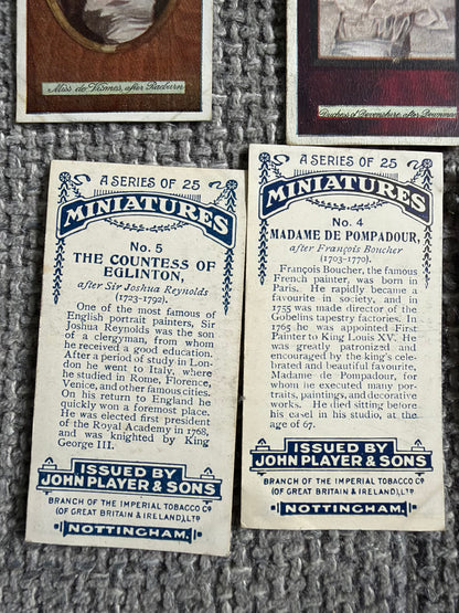 John Player & Sons — Miniatures — Complete Set of 25 — Famous Portrait Cards — 1920s