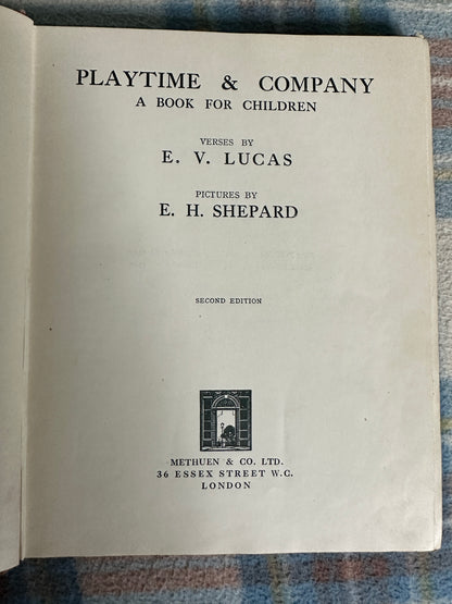 1925 Playtime & Company - E. V. Lucas(illustrated Ernest H. Shepard)Methuen