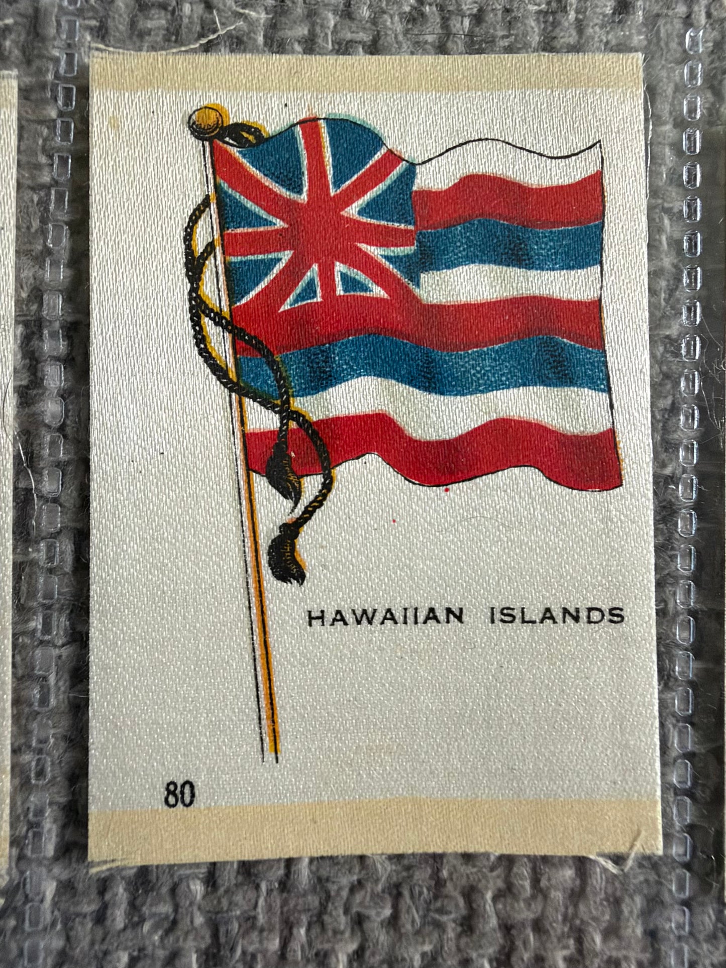 B.D.V. Silk Flag Card — HAWAIIAN ISLANDS No.80 — Early 20th Century — Sought-After