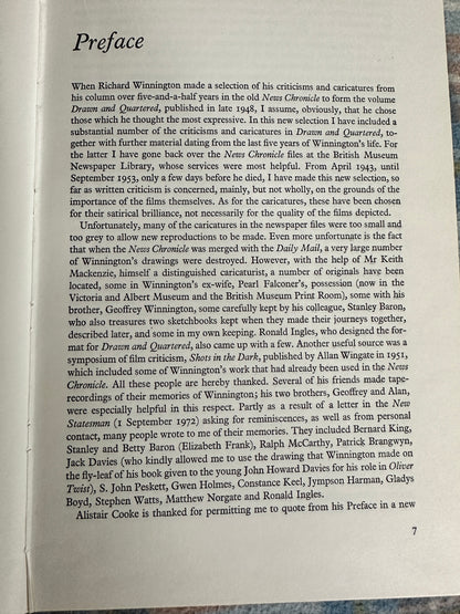 1975*1st* Film Criticism & Caricatures 1943-53 - Richard Winnington(Paul Elek Publisher)