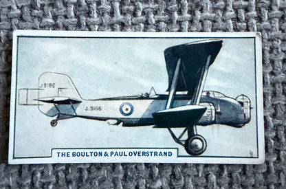 Vintage Cigarette Card — Boulton & Paul Overstrand — Godfrey Phillips Aircraft Series 1