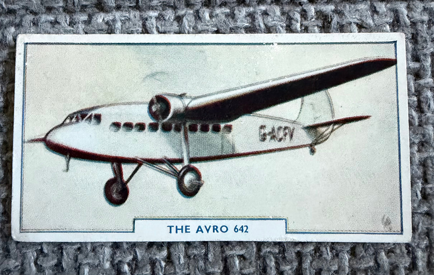 Vintage Cigarette Card — Avro 642 — Godfrey Phillips Aircraft Series 1