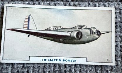 Vintage Cigarette Card — Martin Bomber — Godfrey Phillips Aircraft Series 1