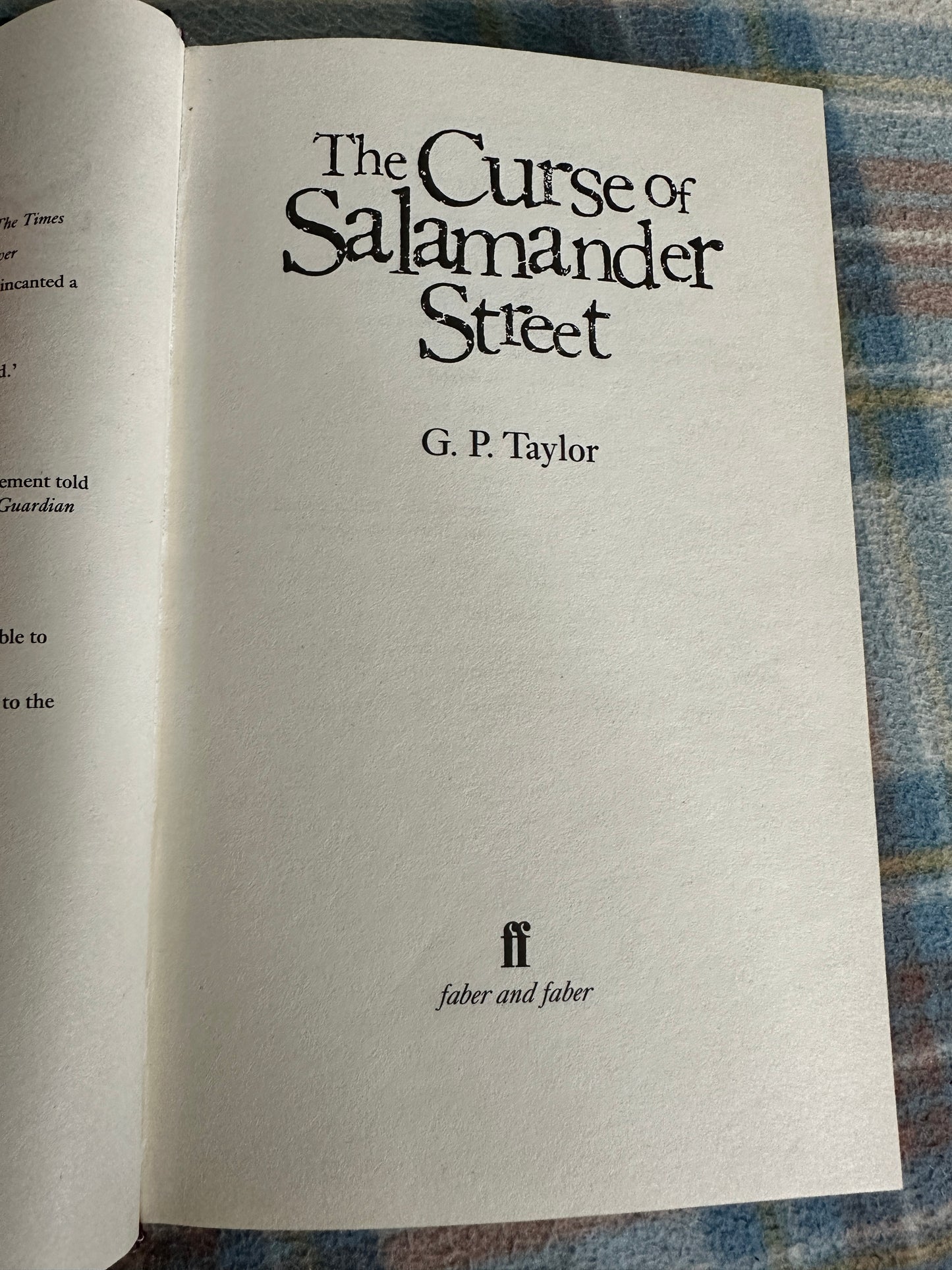 2006*1st* The Curse of Salamander Street - G. P. Taylor(Faber & Faber)