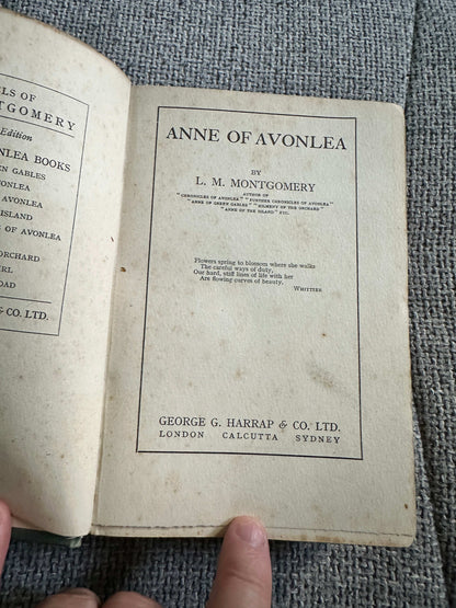 1925*1st* Anne Of Avonlea - L. M. Montgomery (George G. Harrap & Co. Ltd.