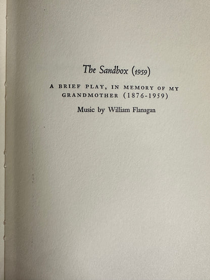 1960 The Zoo Story / The Death Of Bessie Smith / The Sandbox 3 Plays by Edward Albee(Coward-McCann Publisher) New York