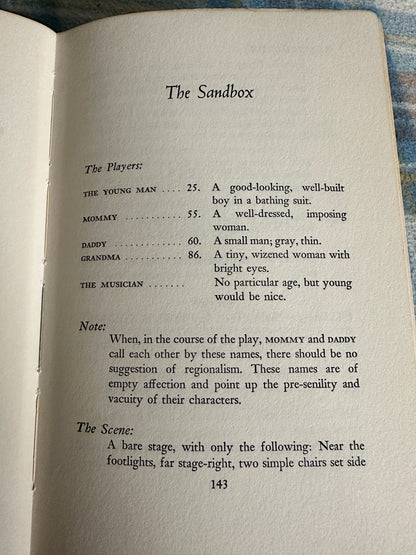 1960 The Zoo Story / The Death Of Bessie Smith / The Sandbox 3 Plays by Edward Albee(Coward-McCann Publisher) New York