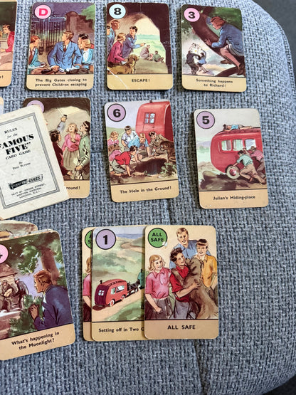 1951 The Famous Five Card Game (44 cards) +Rules - Enid Blyton (Eileen Soper illustration) Pepys Published