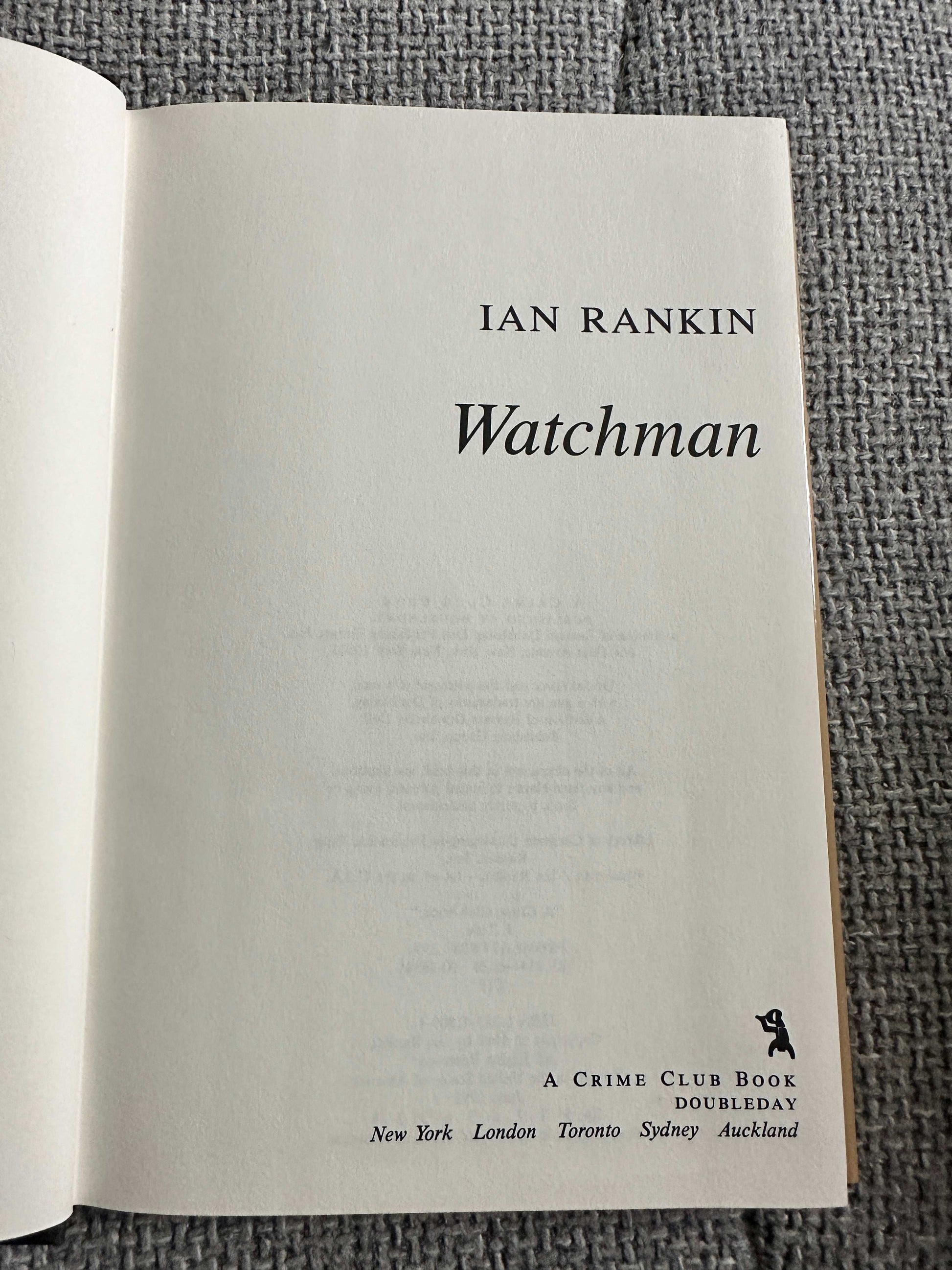1991*1st US* Watchman - Ian Rankin (Crime Club / Doubleday)