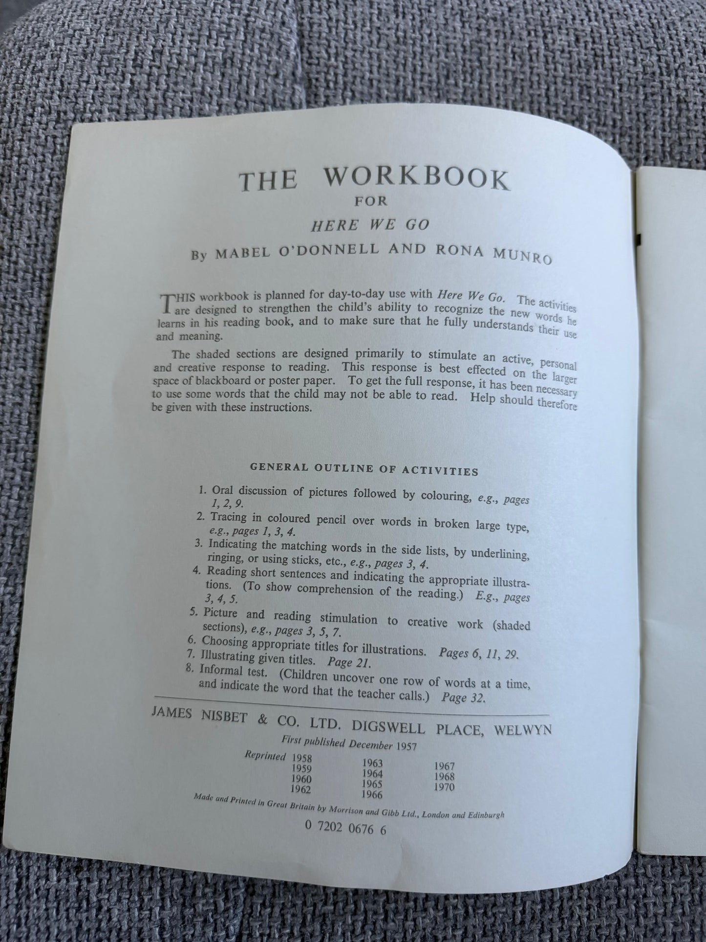 1970 Workbook For Janet & John Here We Go - Mabel O’Donnell & Rona Munro (J. Nesbit & Co. Ltd.)