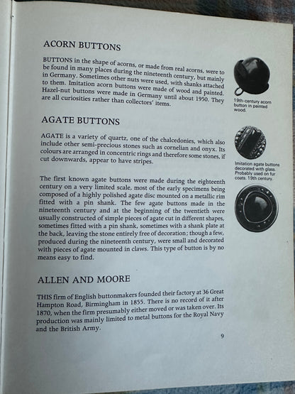Victor Button 1977*1st* Buttons A Collectors Guide - Victor Houart(Souvenir Press ...