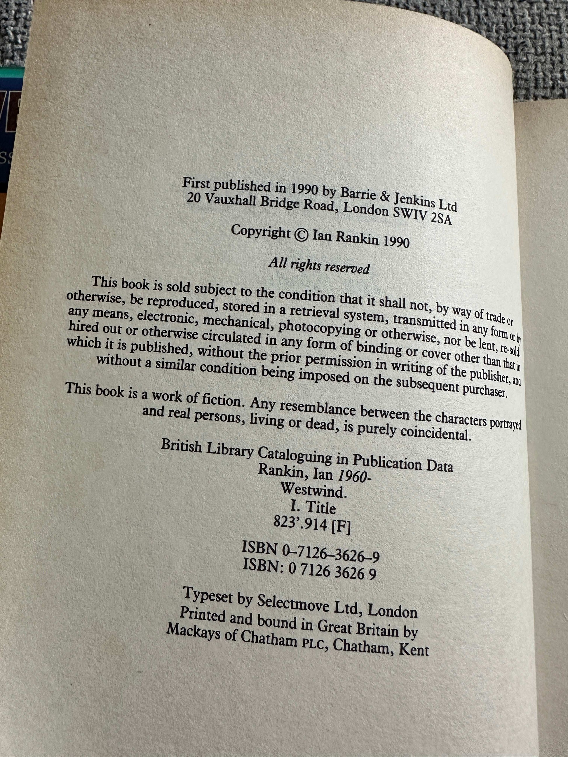 1990*1st* Westwind - Ian Rankin(Barrie & Jenkins)