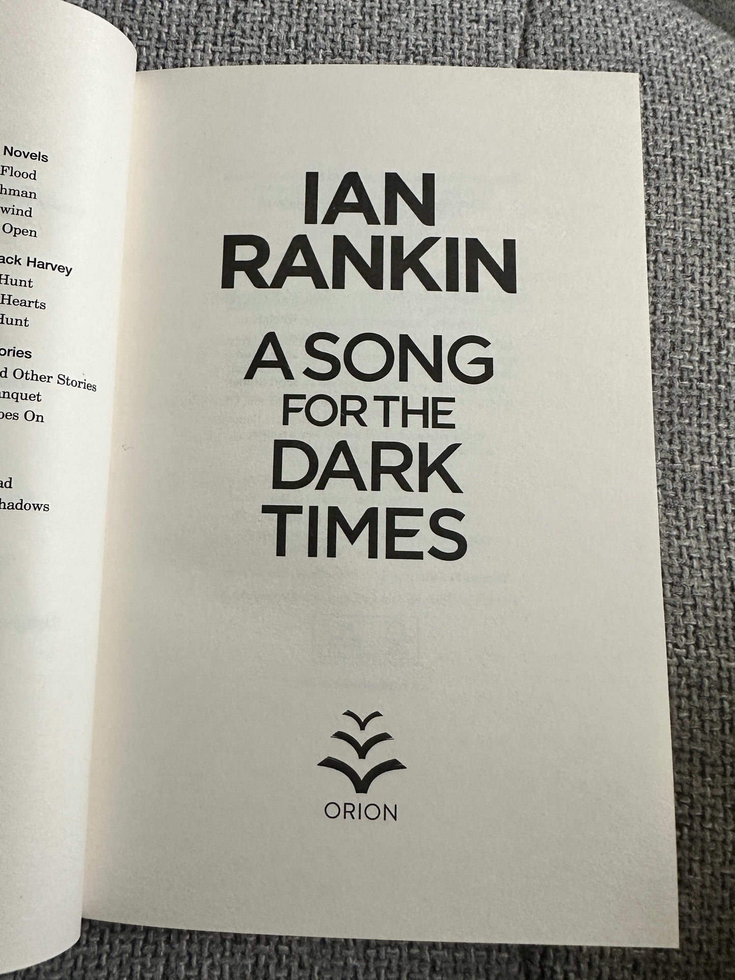 2020*1st* A Song For The Dark Times - Ian Rankin (Orion)