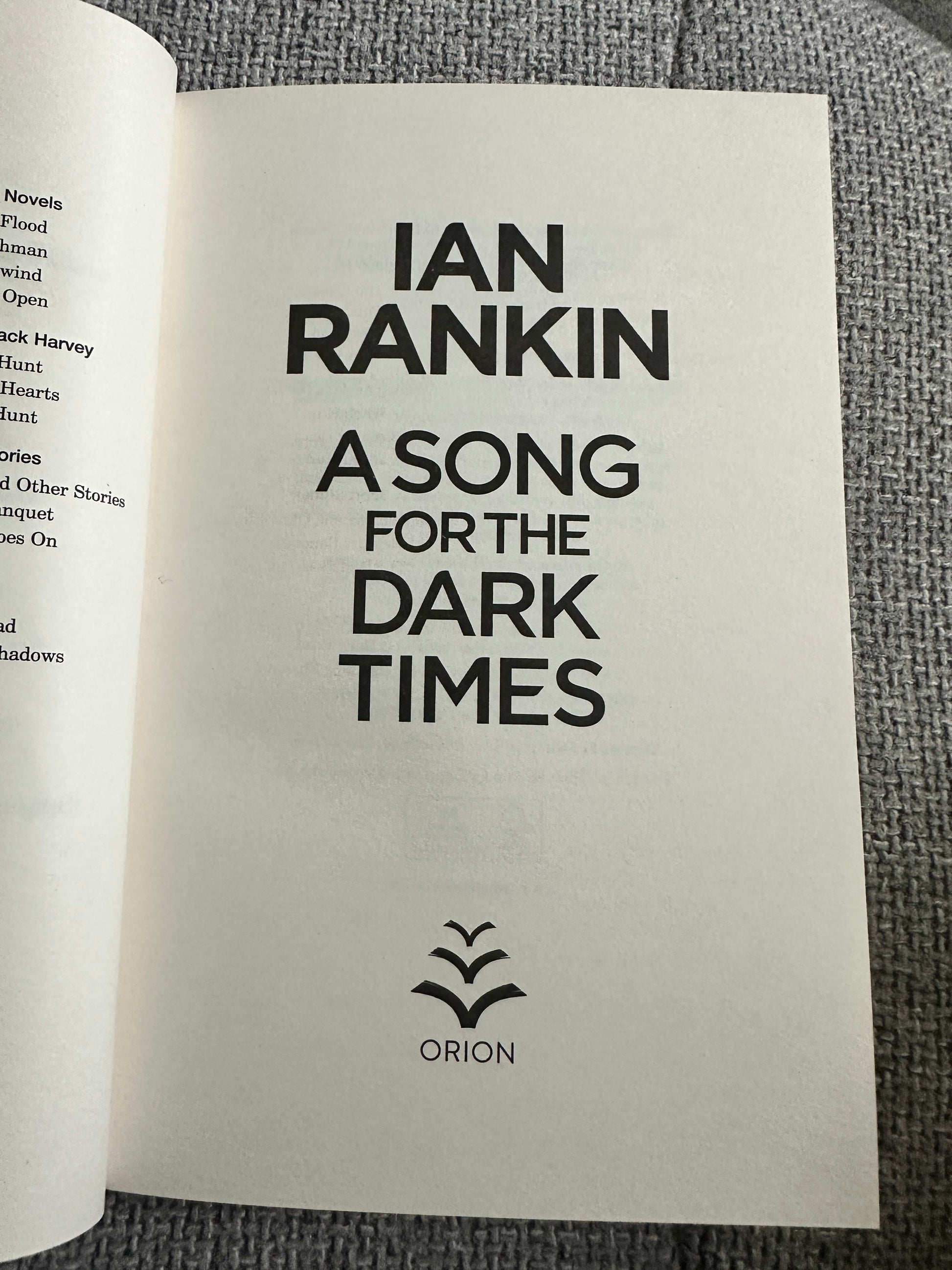 2020*1st* A Song For The Dark Times - Ian Rankin (Orion)