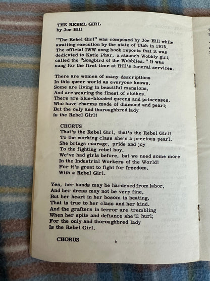1954 The Songs Of Joe Hill (Folkways Records) Lyrics to songs