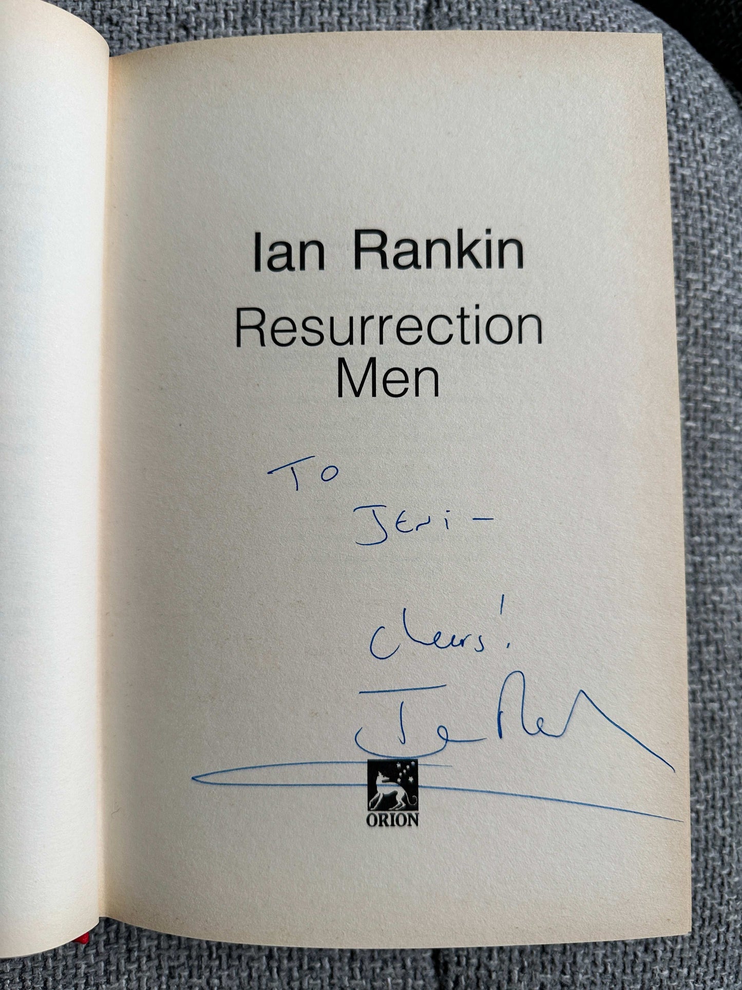 2001*Signed 1st* Resurrection Men - Ian Rankin (Orion)
