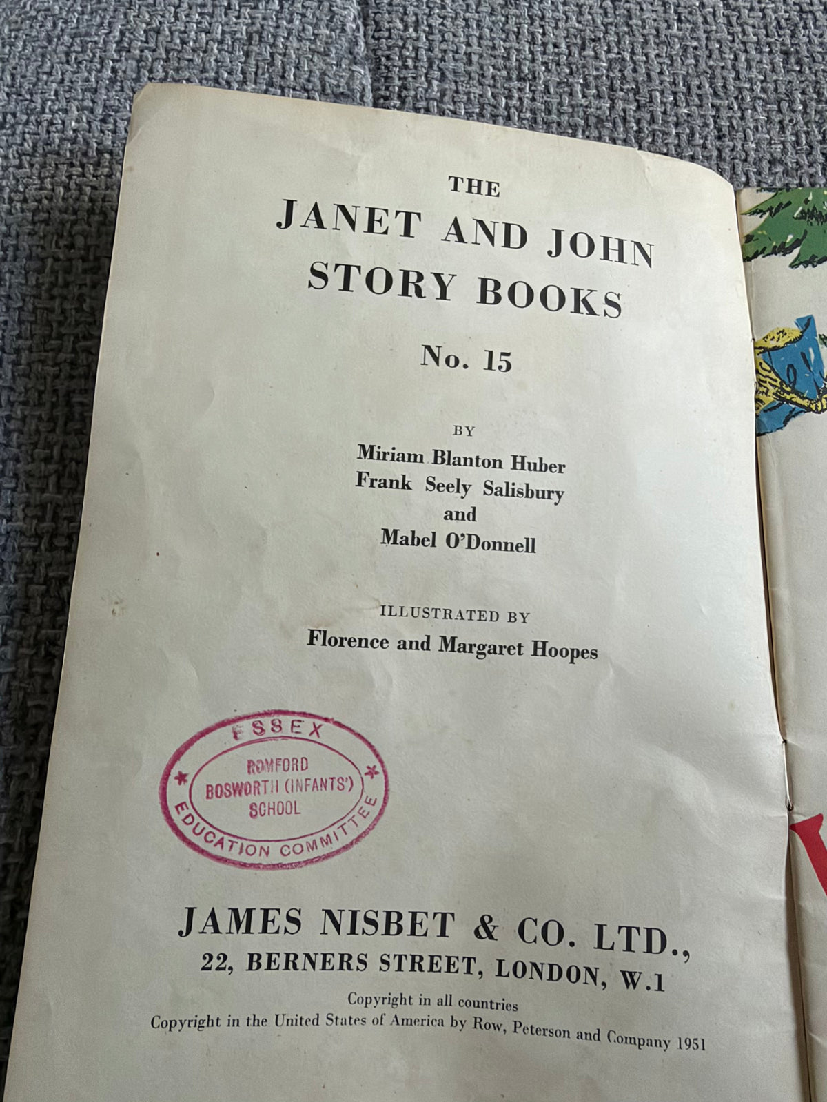 1951 Little Red Riding Hood (Janet & John Story Book no15) Miriam Blanton Huber, Frank Seely Salisbury & Mabel O’Donnell) Margaret & Florence Hoopes illust) James Nisbet & Co Ltd