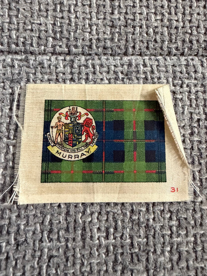 🏴󠁧󠁢󠁳󠁣󠁴󠁿 Scottish Tartan Silk Collection — Murray, MacGregor, Campbell of Cawdor — BDV / Godfrey Phillips Cigarette Silks c.1912