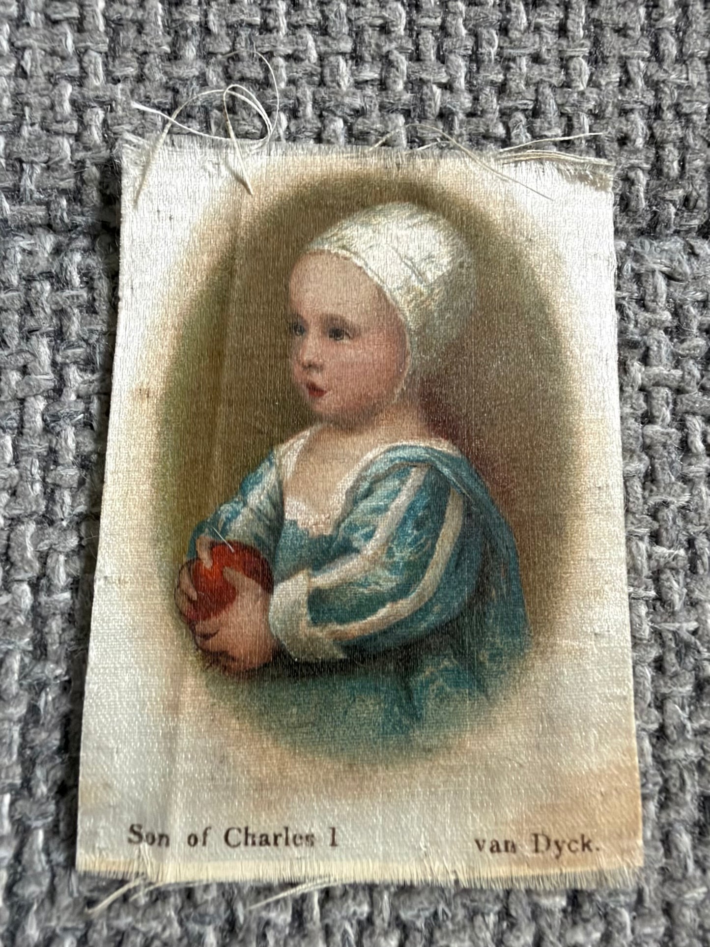 Antique BDV Silk Cigarette Card — Son of Charles I by van Dyck — Old Masters Series