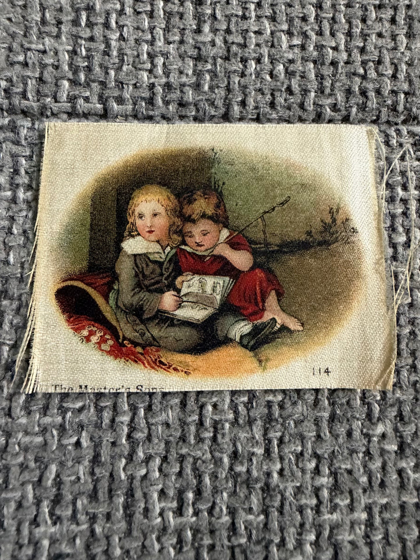 Antique BDV Silk Cigarette Card — The Master’s Sons — Children Reading — Old Masters / Famous Paintings (Copy)