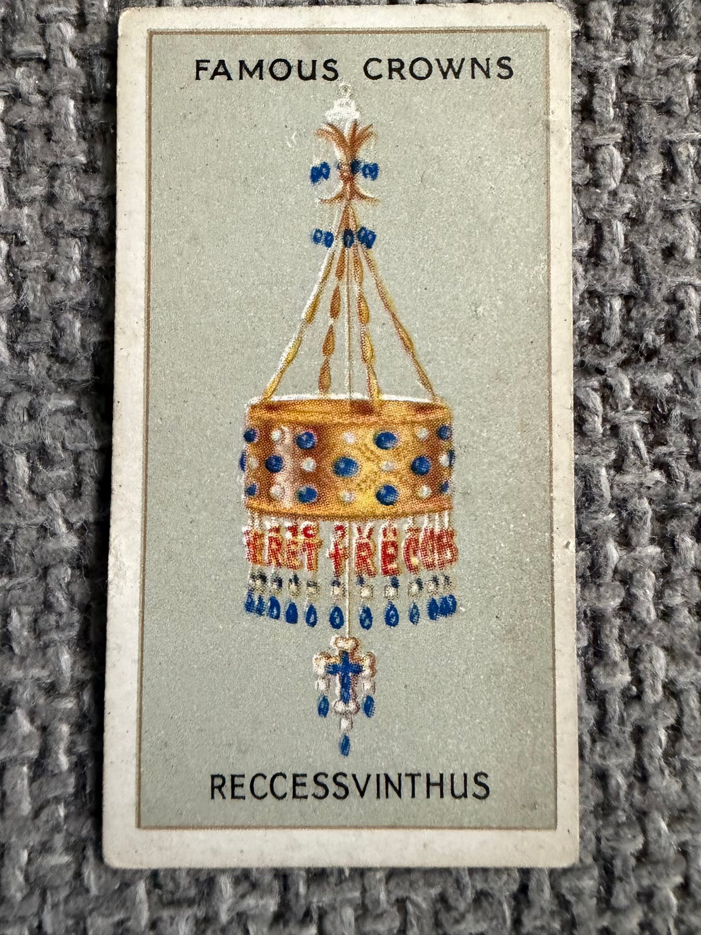 Vintage Cigarette Card — Famous Crowns — Recessivithus — Godfrey Phillips No.10