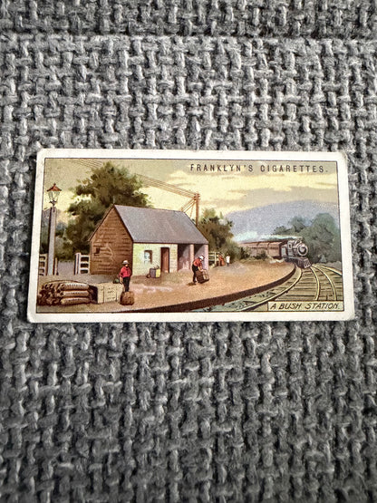 Vintage Cigarette Card — A Bush Station — Franklyn's Overseas Dominions No.49