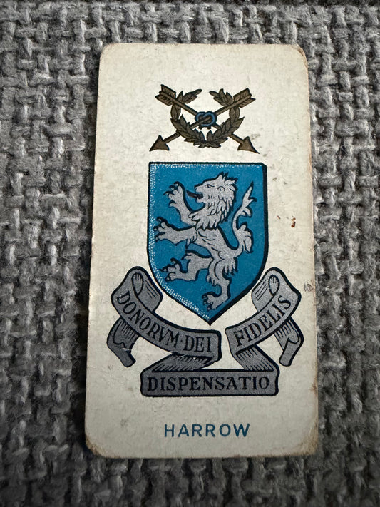 Vintage Cigarette Card — Harrow School — School Badges — Godfrey Phillips