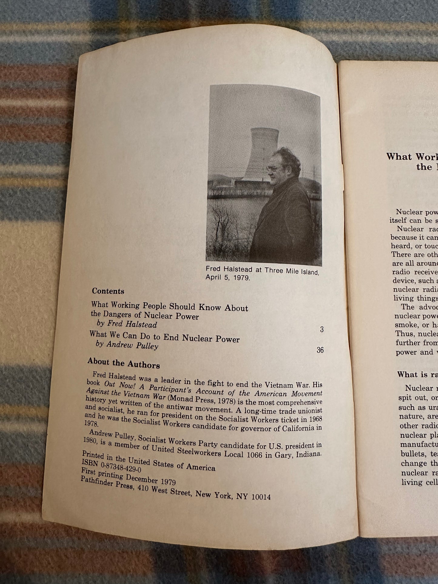 1979*1st* What Working People Should Know About The Dangers Of Nuclear Power - Fred Halstead(Pathfinder Press New York)