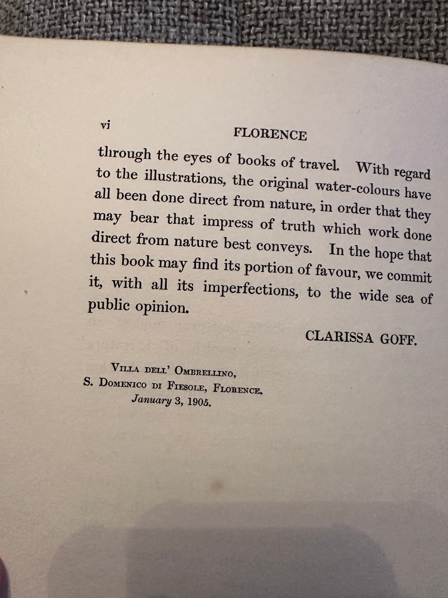 1906*1st* Florence Painted By Colonel R. C. Goff Described by Mrs Clarissa Goff(A&C Black Publishers)