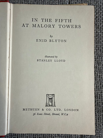 1961 In The Fifth At Malory Towers - Enid Blyton (Stanley Lloyd illust. Lilian Buchanan cover) Methuen & Co Ltd