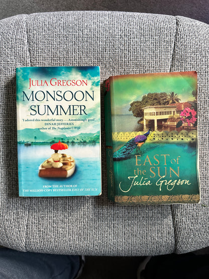 2008/2016 2x East Of The Sun & Monsoon Summer - Julia Gregson(Orion Books)