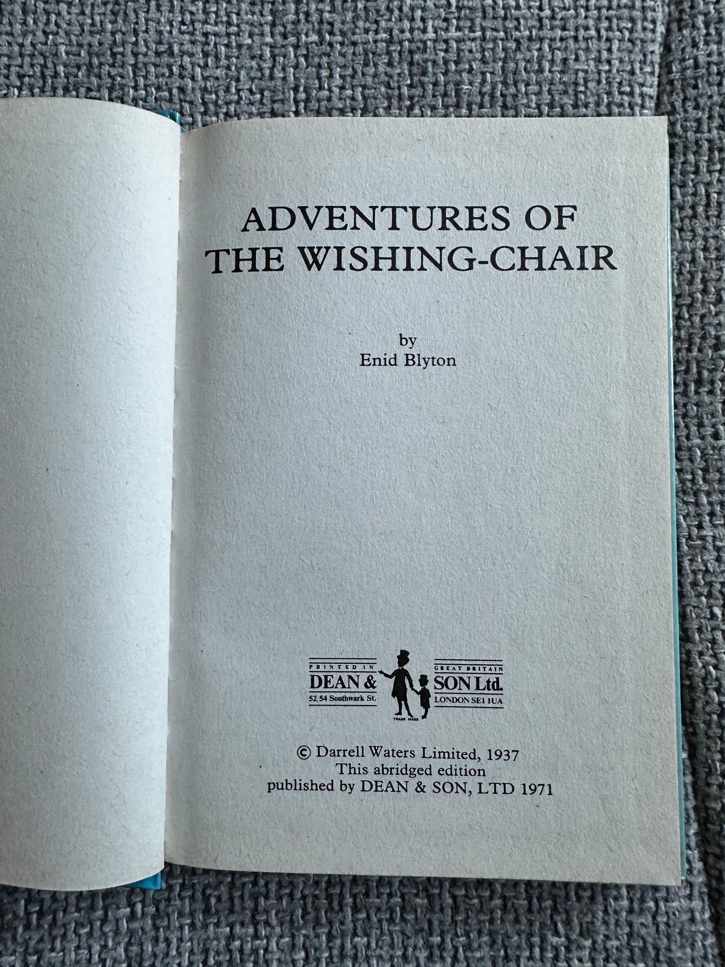 1971 Adventures Of The Wishing Chair - Enid Blyton(Dean & Sons)