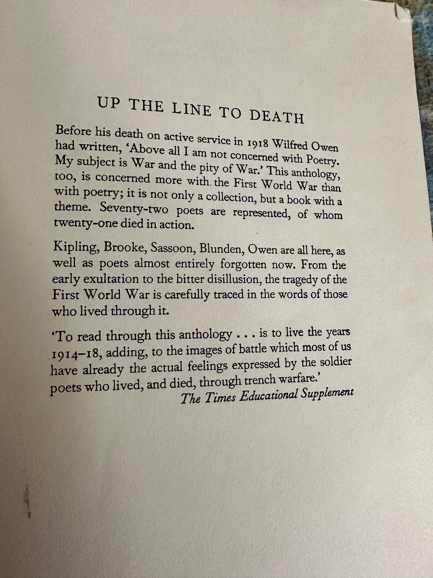 1986 Up The Line To Death(The War Poets 1914-1918) Methuen