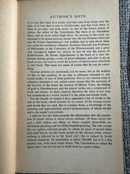 1966 Cry The Beloved Country - Alan Paton (Penguin)
