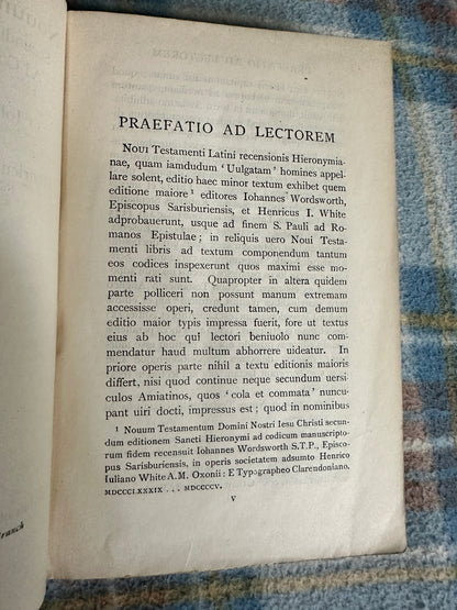 1926 Nouum Testamentvm Latine - J. Wordsworth & H. I. White(Oxonii) editio Minor