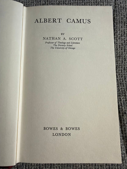 1969*1st* Albert Camus Biography - Nathan A. Scott (Bowes & Bowes Publisher)