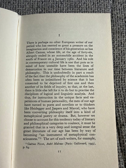 1969*1st* Albert Camus Biography - Nathan A. Scott (Bowes & Bowes Publisher)